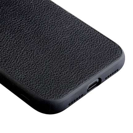 Bead Texture Genuine Leather Protective Case For iPhone 12 mini(Black)-garmade.com