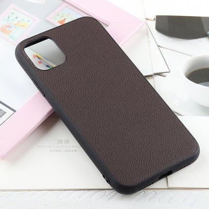 Bead Texture Genuine Leather Protective Case For iPhone 12 mini(Coffee)-garmade.com