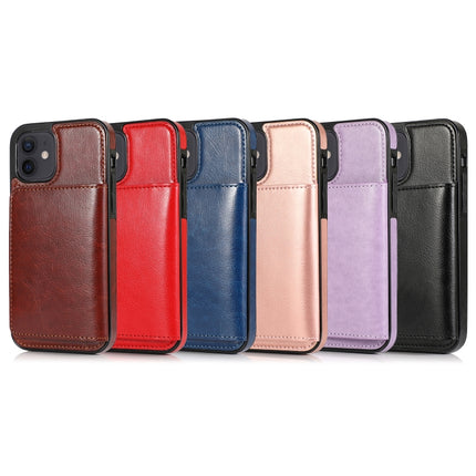 Shockproof PU + TPU Protective Case with Card Slots & Holder For iPhone 12 mini(Rose Gold)-garmade.com
