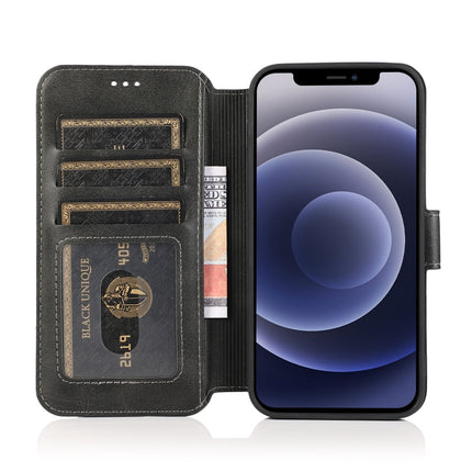 Shockproof PU + TPU Leather Case with Card Slots & Holder & Photo Frame & Wallet For iPhone 12 mini(Black)-garmade.com