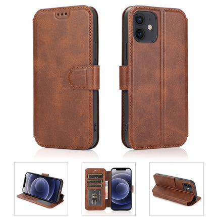 Shockproof PU + TPU Leather Case with Card Slots & Holder & Photo Frame & Wallet For iPhone 12 mini(Coffee)-garmade.com