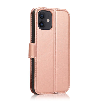 Shockproof PU + TPU Leather Case with Card Slots & Holder & Photo Frame & Wallet For iPhone 12 mini(Rose Gold)-garmade.com