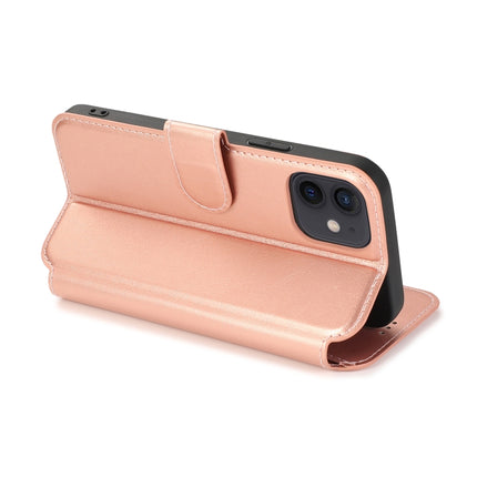Shockproof PU + TPU Leather Case with Card Slots & Holder & Photo Frame & Wallet For iPhone 12 mini(Rose Gold)-garmade.com