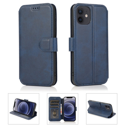 Shockproof PU + TPU Leather Case with Card Slots & Holder & Photo Frame & Wallet For iPhone 12 mini(Blue)-garmade.com