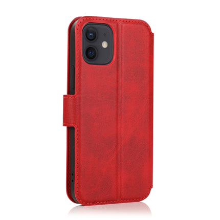 Shockproof PU + TPU Leather Case with Card Slots & Holder & Photo Frame & Wallet For iPhone 12 mini(Red)-garmade.com