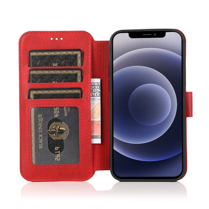 Shockproof PU + TPU Leather Case with Card Slots & Holder & Photo Frame & Wallet For iPhone 12 mini(Red)-garmade.com