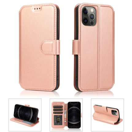 Shockproof PU + TPU Leather Case with Card Slots & Holder & Photo Frame & Wallet For iPhone 12 / 12 Pro(Rose Gold)-garmade.com