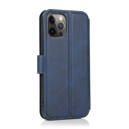 Shockproof PU + TPU Leather Case with Card Slots & Holder & Photo Frame & Wallet For iPhone 12 / 12 Pro(Blue)-garmade.com