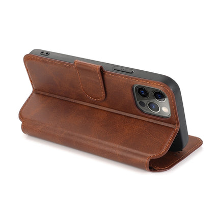 Shockproof PU + TPU Leather Case with Card Slots & Holder & Photo Frame & Wallet For iPhone 12 Pro Max(Coffee)-garmade.com
