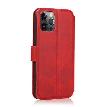 Shockproof PU + TPU Leather Case with Card Slots & Holder & Photo Frame & Wallet For iPhone 12 Pro Max(Red)-garmade.com