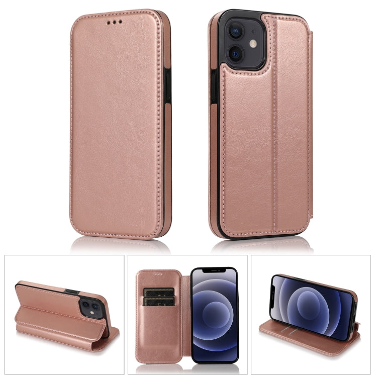 For iPhone 12 mini Strong Magnetic Closure PU TPU Leather Case