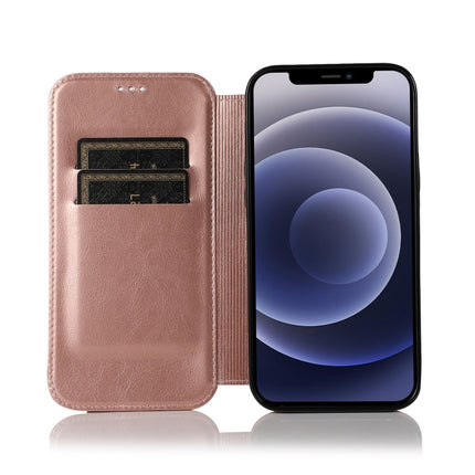 Strong Magnetic Closure PU + TPU Leather Case with Card Slots & Holder For iPhone 12 mini(Rose Red)-garmade.com