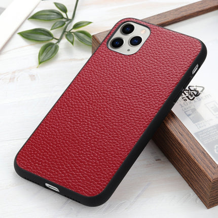 Litchi Texture Genuine Leather Folding Protective Case For iPhone 12 mini(Red)-garmade.com