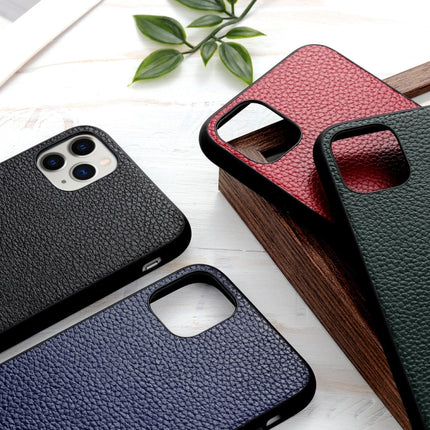 Litchi Texture Genuine Leather Folding Protective Case For iPhone 12 mini(Blue)-garmade.com