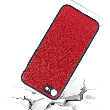 Litchi Texture Genuine Leather Folding Protective Case For iPhone 8 / 7(Red)-garmade.com