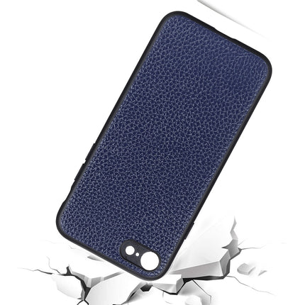 Litchi Texture Genuine Leather Folding Protective Case For iPhone 8 / 7(Blue)-garmade.com