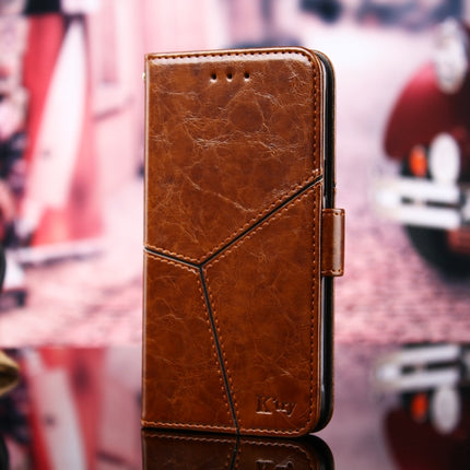 For Samsung Galaxy Note 20 Geometric Stitching Horizontal Flip TPU + PU Leather Case with Holder & Card Slots & Wallet(Light Brown)-garmade.com