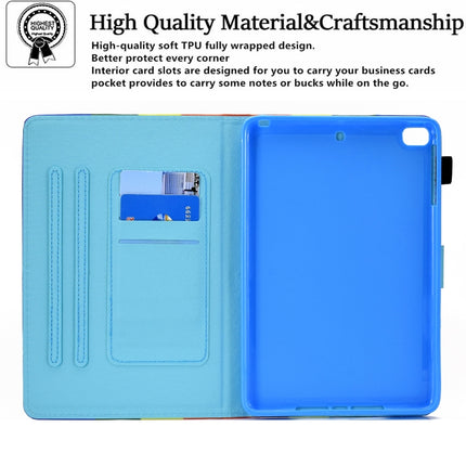 Colored Drawing Horizontal Flip Leather Case with Holder & Card Slots & Sleep / Wake-up Function For iPad mini 5 / 4 / 3 / 2 / 1(Moon Baby Elephant)-garmade.com