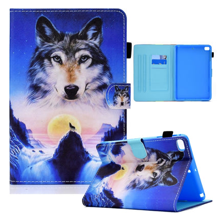 Colored Drawing Horizontal Flip Leather Case with Holder & Card Slots & Sleep / Wake-up Function For iPad mini 5 / 4 / 3 / 2 / 1(Wolf)-garmade.com