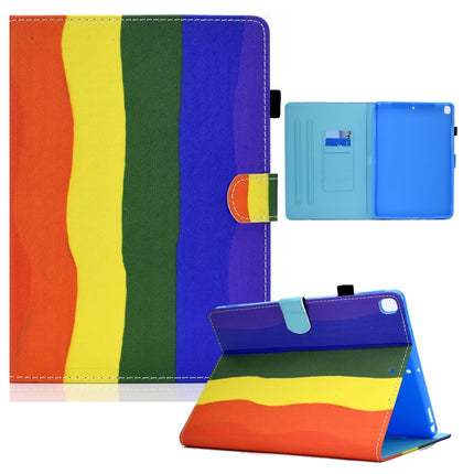 Colored Drawing Horizontal Flip Leather Case with Holder & Card Slots & Sleep / Wake-up Function For iPad 10.2 2021 / 2020 / 2019 / iPad Air 10.5 (2019)(Rainbow)-garmade.com