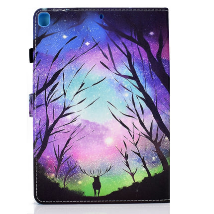 Colored Drawing Horizontal Flip Leather Case with Holder & Card Slots & Sleep / Wake-up Function For iPad 10.2 2021 / 2020 / 2019 / iPad Air 10.5 (2019)(Starry Deer)-garmade.com