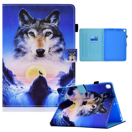 Colored Drawing Horizontal Flip Leather Case with Holder & Card Slots & Sleep / Wake-up Function For iPad 10.2 2021 / 2020 / 2019 / iPad Air 10.5 (2019)(Wolf)-garmade.com