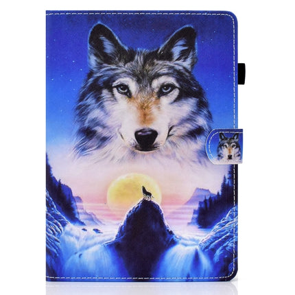 Colored Drawing Horizontal Flip Leather Case with Holder & Card Slots & Sleep / Wake-up Function For iPad 10.2 2021 / 2020 / 2019 / iPad Air 10.5 (2019)(Wolf)-garmade.com