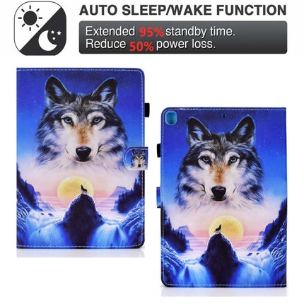 Colored Drawing Horizontal Flip Leather Case with Holder & Card Slots & Sleep / Wake-up Function For iPad 10.2 2021 / 2020 / 2019 / iPad Air 10.5 (2019)(Wolf)-garmade.com