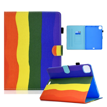 Colored Drawing Horizontal Flip Leather Tablet Case with Holder & Card Slots & Sleep / Wake-up Function For iPad Pro 11 inch (2020) / (2018) / iPad Air 4 10.9 inch (2020)(Rainbow)-garmade.com