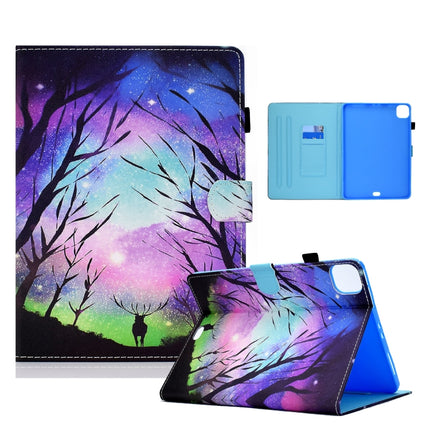 Colored Drawing Horizontal Flip Leather Tablet Case with Holder & Card Slots & Sleep / Wake-up Function For iPad Pro 11 inch (2020) / (2018) / iPad Air 4 10.9 inch (2020)(Starry Deer)-garmade.com