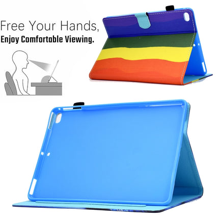 Colored Drawing Horizontal Flip Leather Case with Holder & Card Slots & Sleep / Wake-up Function For iPad Air / Air 2 / iPad 9.7 (2017) / (2018)(Rainbow)-garmade.com
