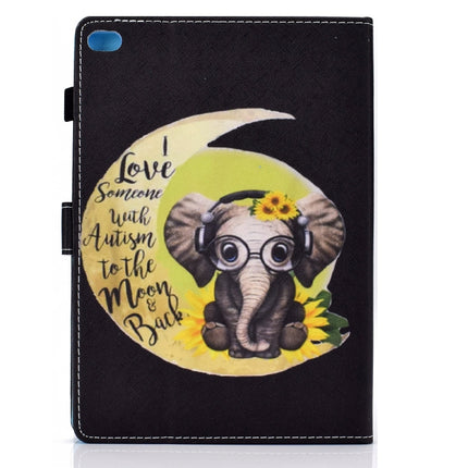 Colored Drawing Horizontal Flip Leather Case with Holder & Card Slots & Sleep / Wake-up Function For iPad Air / Air 2 / iPad 9.7 (2017) / (2018)(Moon Baby Elephant)-garmade.com