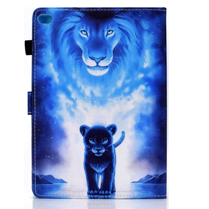 Colored Drawing Horizontal Flip Leather Case with Holder & Card Slots & Sleep / Wake-up Function For iPad Air / Air 2 / iPad 9.7 (2017) / (2018)(Lion)-garmade.com