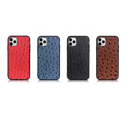 Ostrich Texture Genuine Leather Protective Case For iPhone 11(Red)-garmade.com