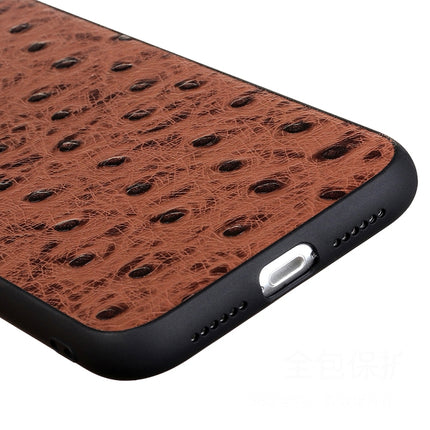 Ostrich Texture Genuine Leather Protective Case For iPhone 11(Brown)-garmade.com