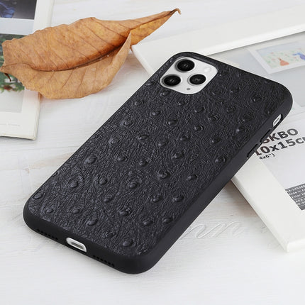Ostrich Texture Genuine Leather Protective Case For iPhone 11 Pro Max(Black)-garmade.com