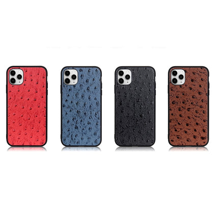 Ostrich Texture Genuine Leather Protective Case For iPhone 12 / 12 Pro(Black)-garmade.com