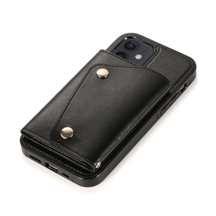 Shockproof PU + TPU Leather Case with Card Slots & Holder & Photo Frame & Wallet & Lanyard For iPhone 12 mini(Black)-garmade.com