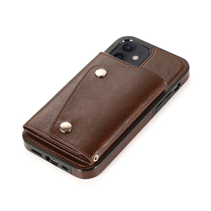 Shockproof PU + TPU Leather Case with Card Slots & Holder & Photo Frame & Wallet & Lanyard For iPhone 12 mini(Brown)-garmade.com