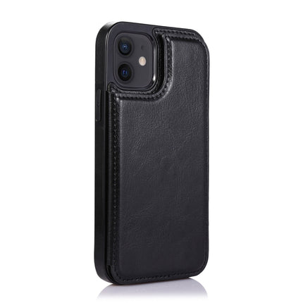 Shockproof PU + TPU Leather Case with Card Slots & Holder & Photo Frame & Wallet For iPhone 12 mini(Black)-garmade.com