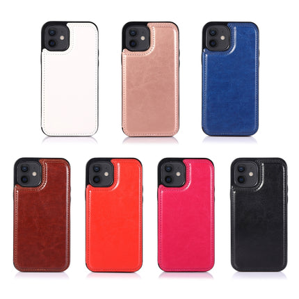 Shockproof PU + TPU Leather Case with Card Slots & Holder & Photo Frame & Wallet For iPhone 12 mini(Blue)-garmade.com