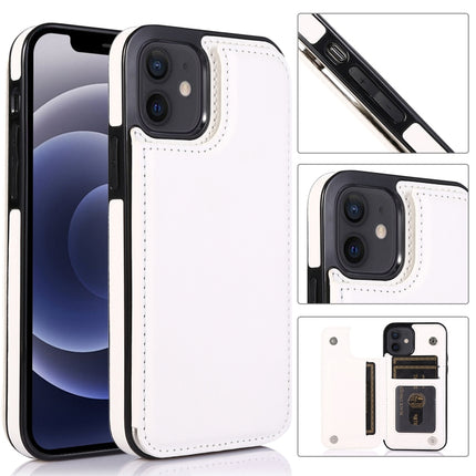 Shockproof PU + TPU Leather Case with Card Slots & Holder & Photo Frame & Wallet For iPhone 12 mini(White)-garmade.com