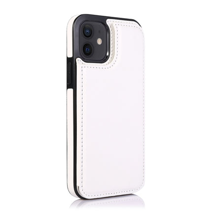 Shockproof PU + TPU Leather Case with Card Slots & Holder & Photo Frame & Wallet For iPhone 12 mini(White)-garmade.com