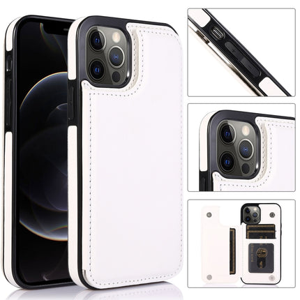 Shockproof PU + TPU Leather Case with Card Slots & Holder & Photo Frame & Wallet For iPhone 12 Pro Max(White)-garmade.com