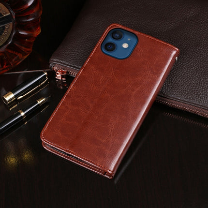 idewei Crazy Horse Texture Horizontal Flip Leather Case with Holder & Card Slots & Wallet For iPhone 12 mini(Rose Red)-garmade.com