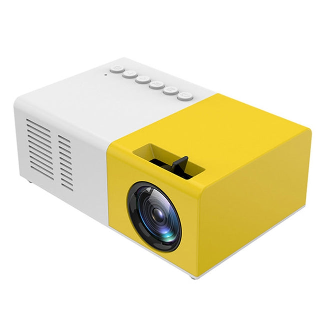 J9 1920x1080P 15 ANSI Portable Home Theater Mini LED HD Digital Projector, Basic Version, US Plug(Yellow White)-garmade.com