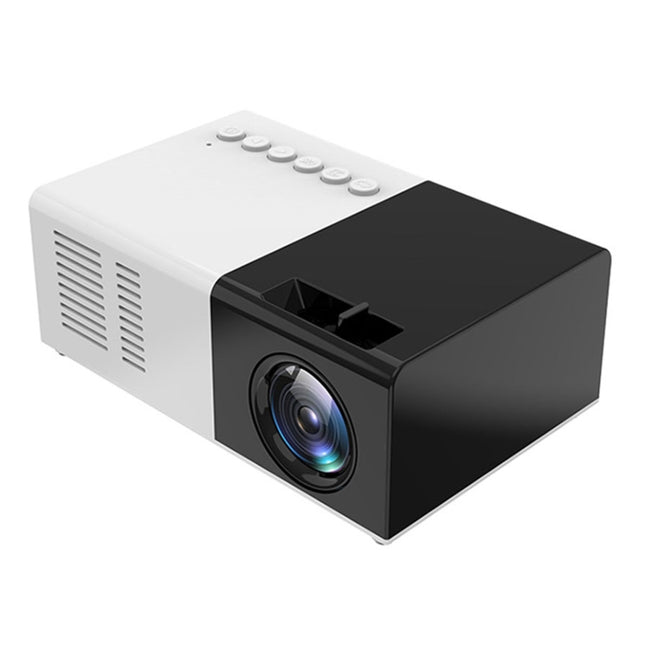 J9 1920x1080P 15 ANSI Portable Home Theater Mini LED HD Digital Projector, Basic Version, US Plug(Black White)-garmade.com
