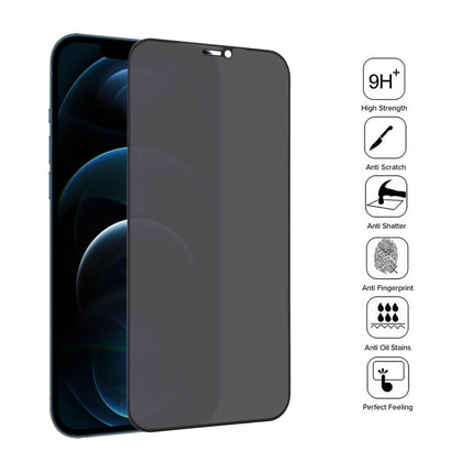 Anti-peeping Plasma Oil Coated High Aluminum Wear-resistant Tempered Glass Film For iPhone 12 Pro Max-garmade.com