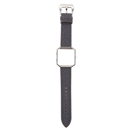 For Fitbit Blaze Cowboy Texture Leather Replacement Strap Watchband(Black)-garmade.com