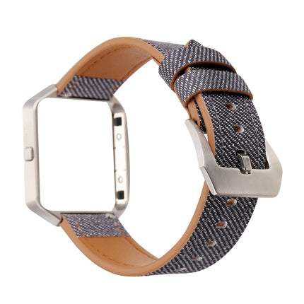 For Fitbit Blaze Cowboy Texture Leather Replacement Strap Watchband(Black)-garmade.com